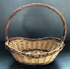 Präsentkorb Vollweide Natur Hellbraun Oval mit Henkel Nur Korb