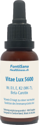 Vitae Lux 5600 - Vitamin D3, E, K2, Beta-Carotin-Komplex hochdosiert (Familienpackung 900 Tropfen) 