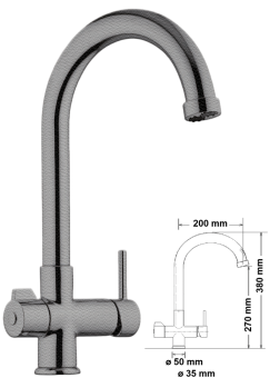 3-way tap, high-arc Satin finish